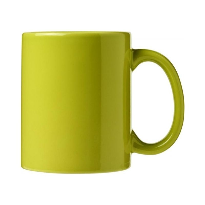 Logo trade promotional giveaways image of: Santos 330 ml ceramic mug, lime green