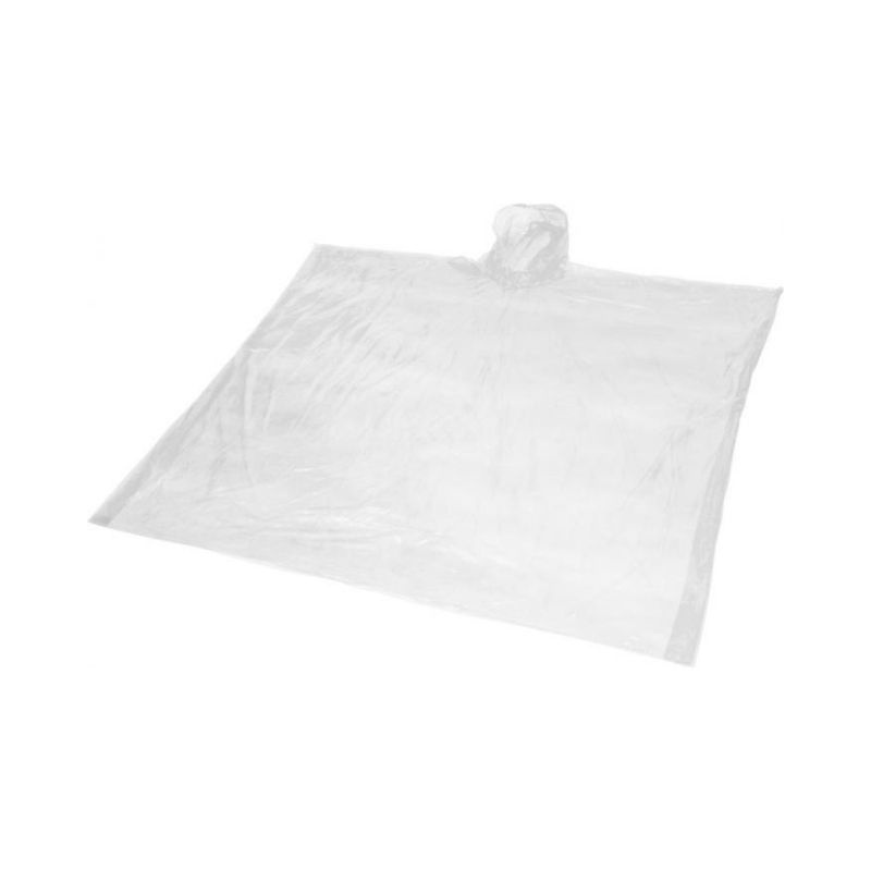 Logo trade advertising products picture of: Ziva disposable rain poncho, white