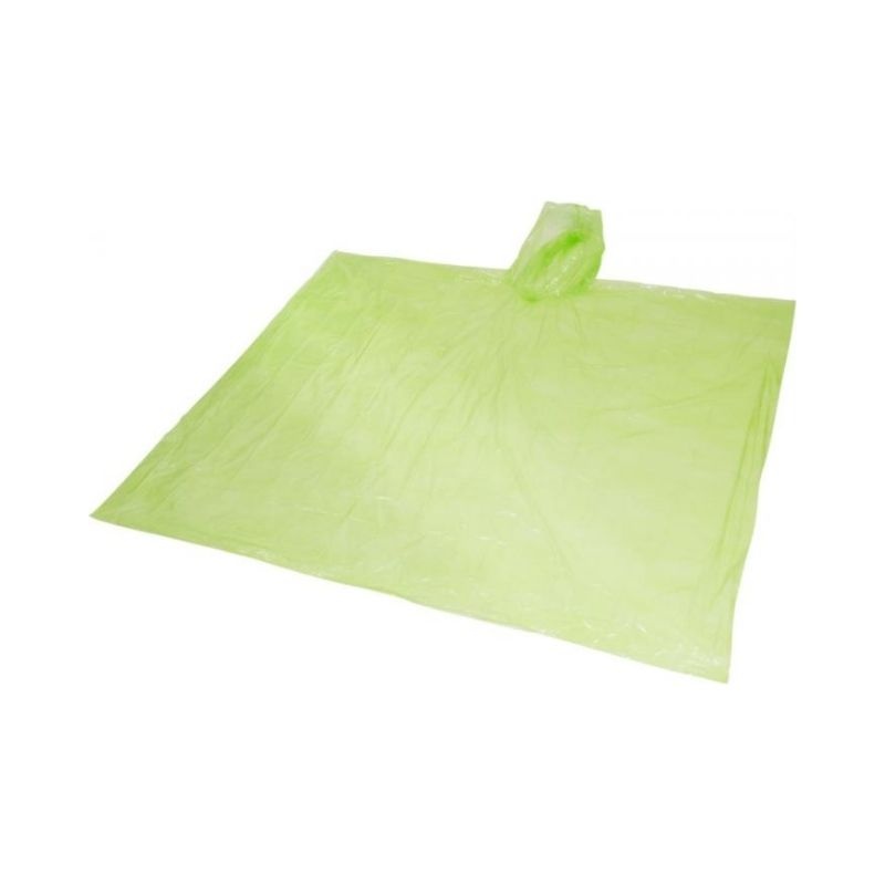 Logo trade business gifts image of: Ziva disposable rain poncho, lime green