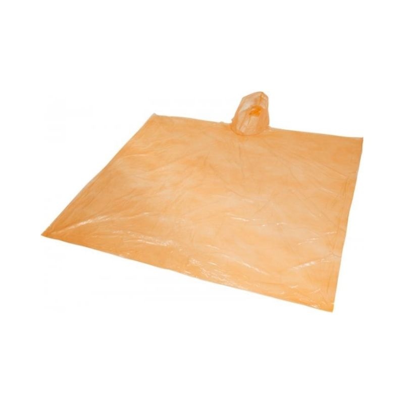 Logo trade business gift photo of: Ziva disposable rain poncho, orange