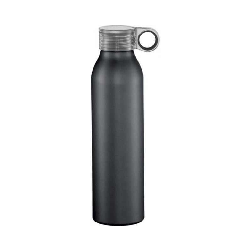 Logo trade promotional giveaways picture of: Grom aluminum sports bottle, black