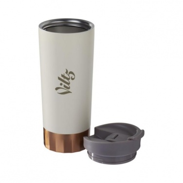 Logotrade promotional item image of: Peeta copper vacuum tumbler, white