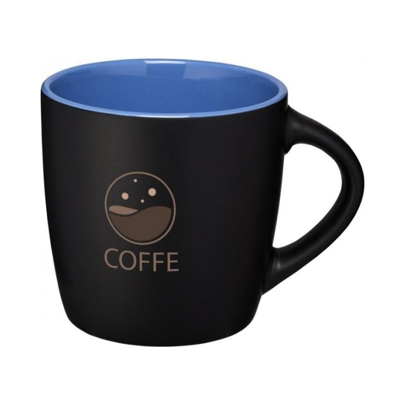 Logo trade promotional gifts image of: Riviera ceramic mug, black/blue