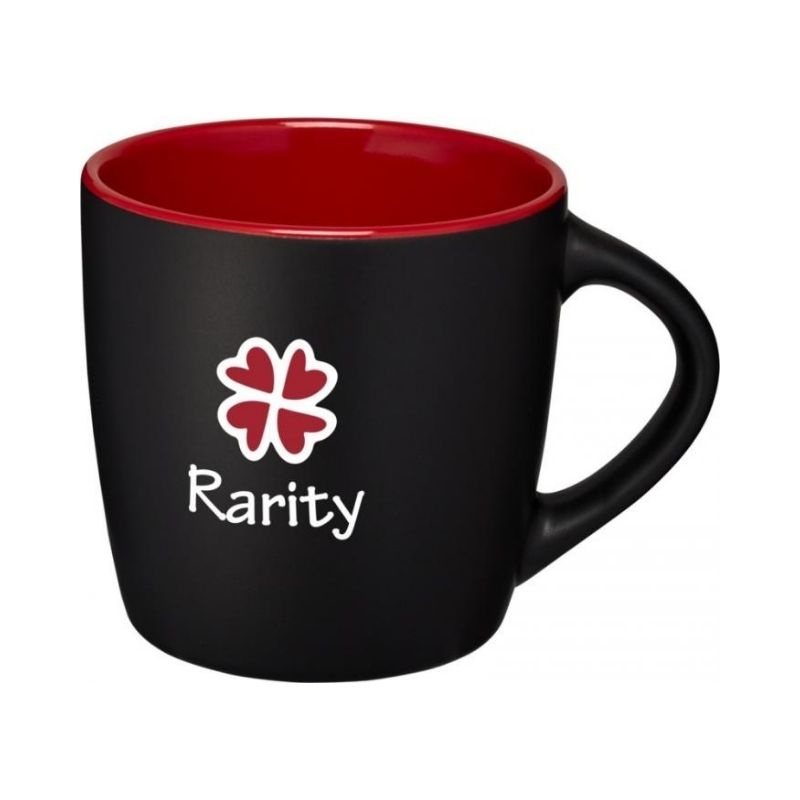 Logo trade promotional merchandise image of: Riviera ceramic mug, black/red