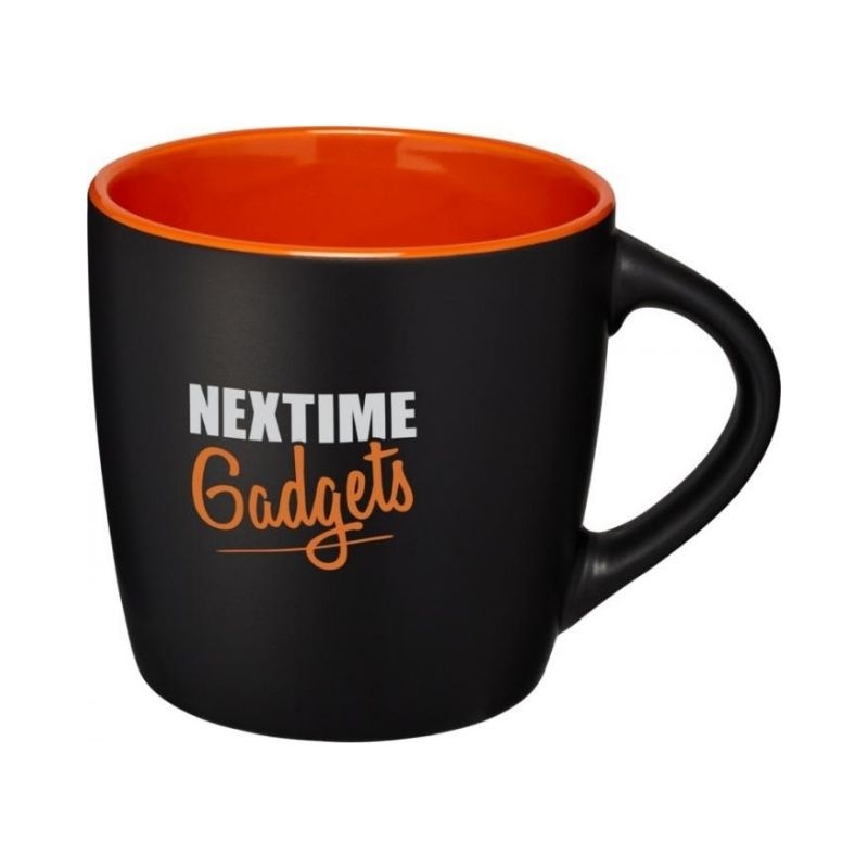 Logotrade business gift image of: Riviera ceramic mug, black/orange