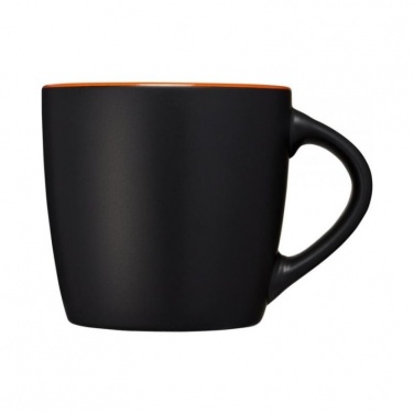 Logo trade corporate gifts image of: Riviera ceramic mug, black/orange