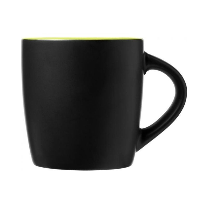 Logotrade promotional giveaway picture of: Riviera 340 ml ceramic mug, black/lime
