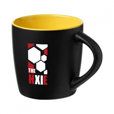 Logotrade promotional products photo of: Riviera 340 ml ceramic mug, yellow/black