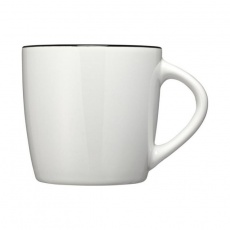 Aztec ceramic mug, white/black