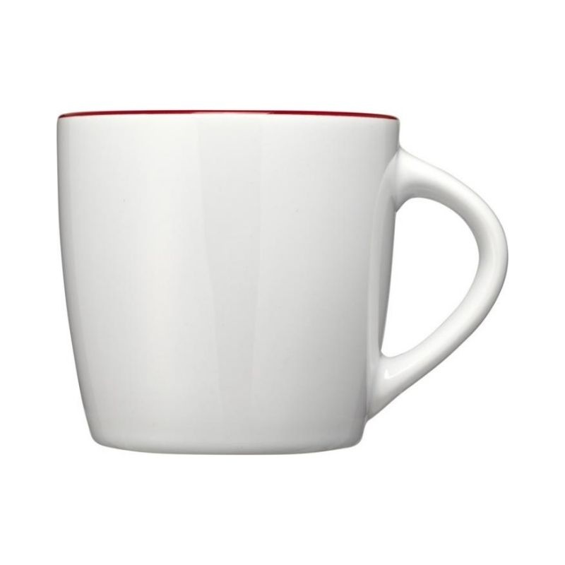Logo trade corporate gifts picture of: Aztec ceramic mug, white/red
