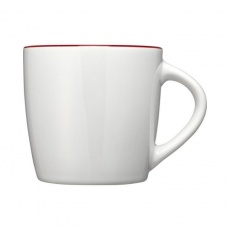 Aztec ceramic mug, white/red