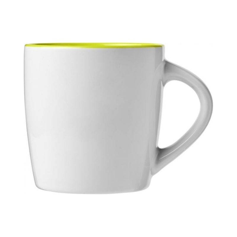 Logotrade promotional gift picture of: Aztec 340 ml ceramic mug, white/lime green