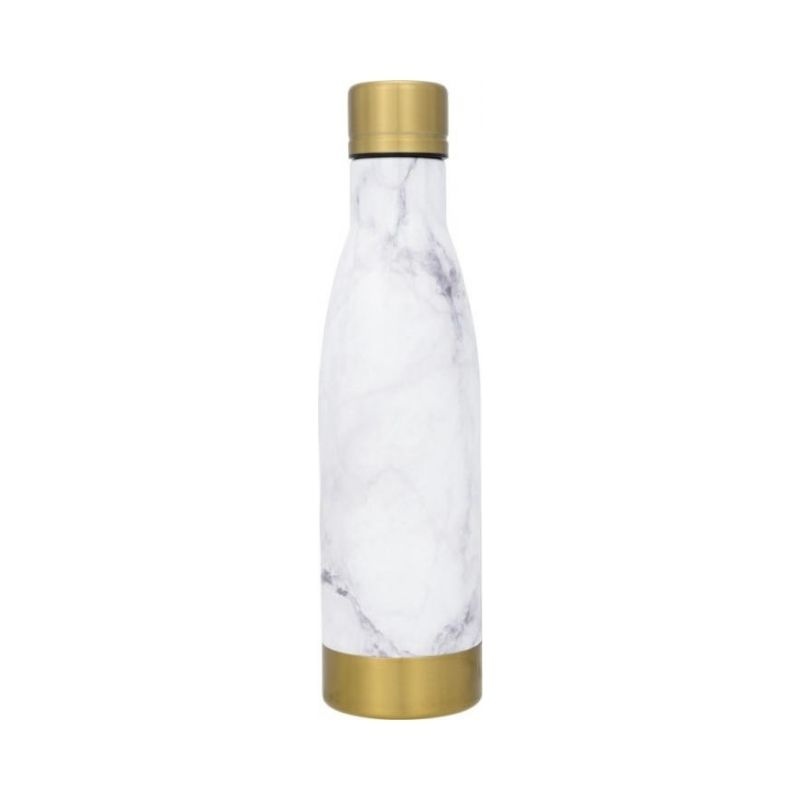 Logotrade promotional items photo of: Vasa Marble copper vacuum insulated bottle, white/gold