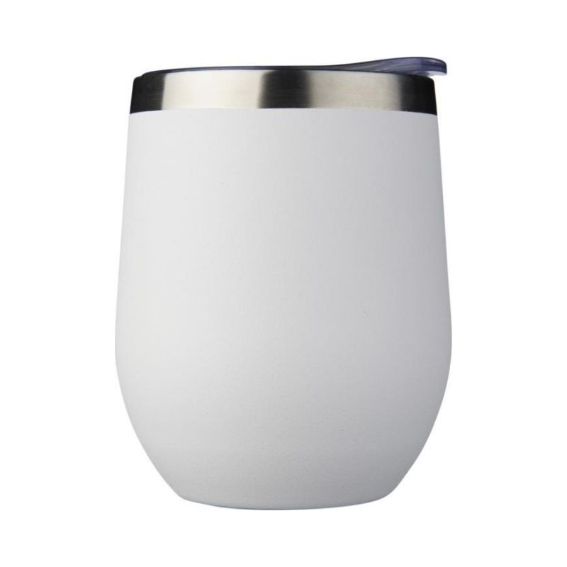 Logo trade advertising products image of: Corzo Copper Vacuum Insulated Cup, white