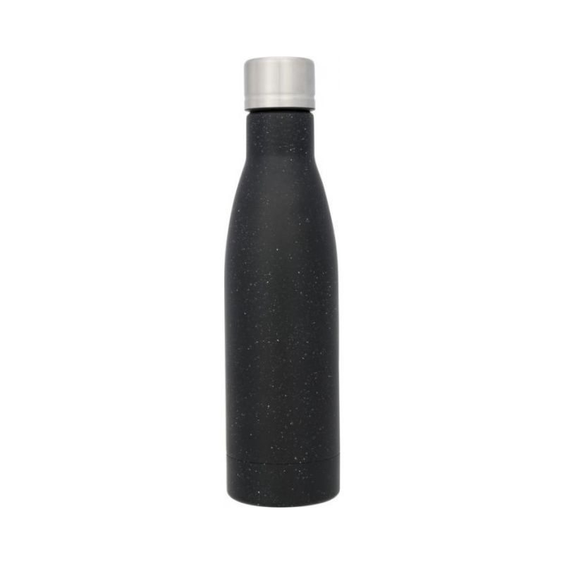Logo trade business gifts image of: Vasa speckled copper vacuum insulated bottle, black