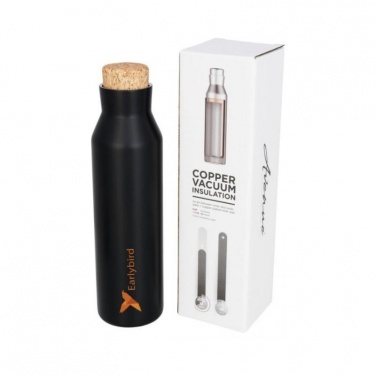 Logotrade business gift image of: Norse copper vacuum insulated bottle with cork, black