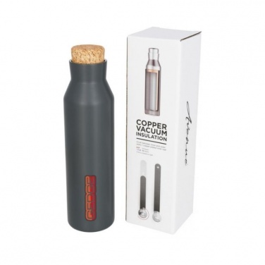 Logo trade promotional products image of: Norse copper vacuum insulated bottle with cork, grey