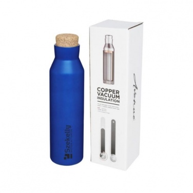 Logotrade promotional items photo of: Norse copper vacuum insulated bottle with cork, blue