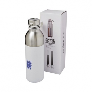 Logotrade promotional items photo of: Koln 590 ml copper vacuum insulated sport bottle, white