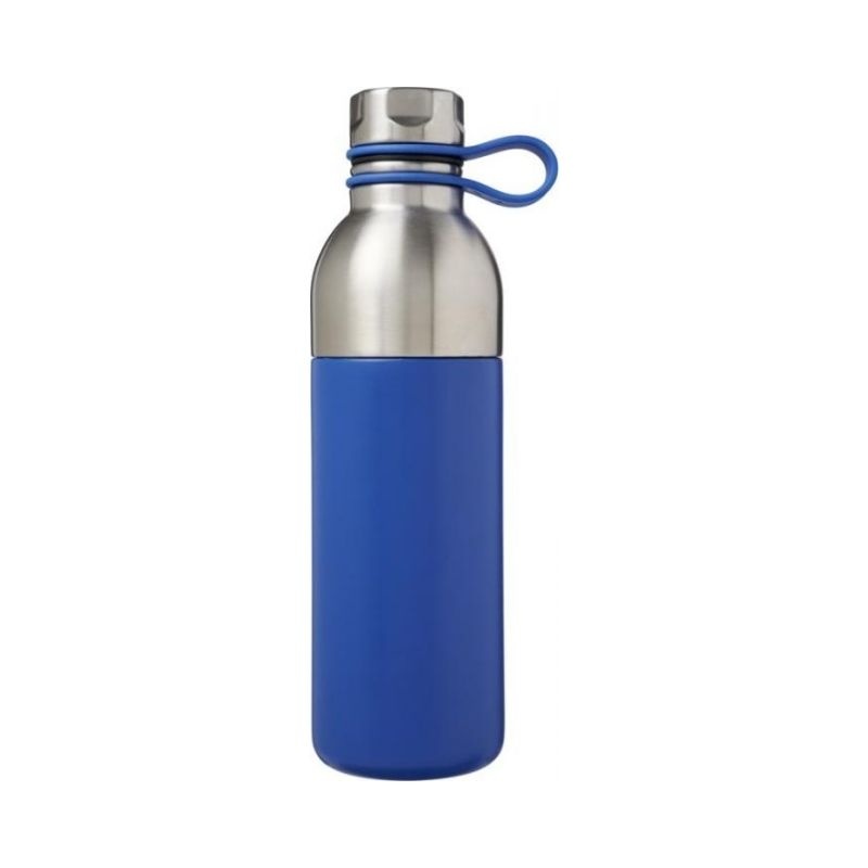 Logo trade promotional items image of: Koln 590 ml copper vacuum insulated sport bottle, blue
