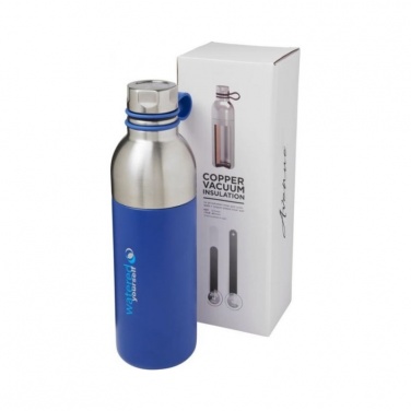 Logotrade promotional merchandise image of: Koln 590 ml copper vacuum insulated sport bottle, blue