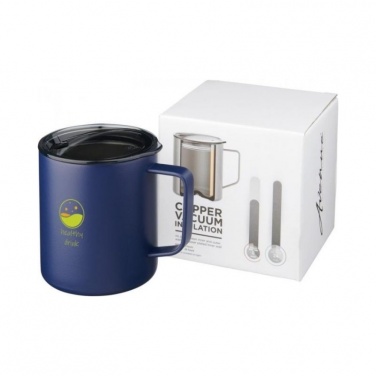 Logo trade promotional item photo of: Rover 420 ml copper vacuum insulated mug, navy