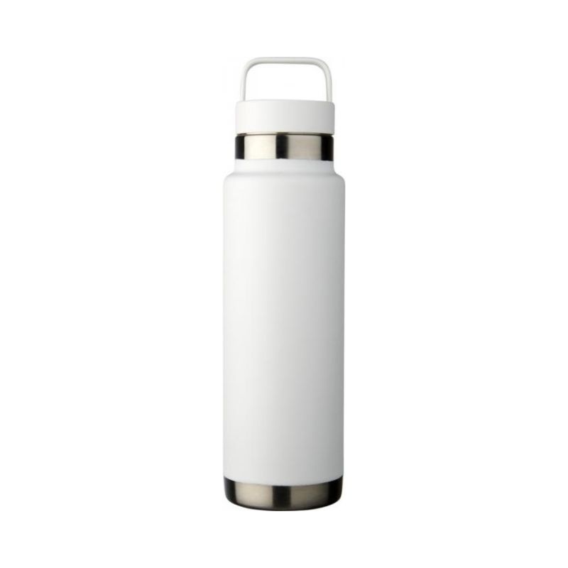 Logo trade promotional gifts image of: Colton 600 ml copper vacuum insulated sport bottle, white