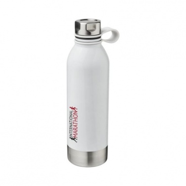 Logo trade promotional products image of: Perth 740 ml stainless steel sport bottle, white