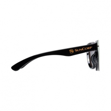 Logo trade business gift photo of: Shield sunglasses with full mirrored lens, yellow