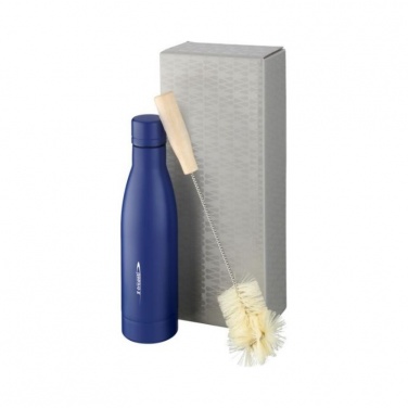Logotrade corporate gift picture of: Vasa copper vacuum insulated bottle with brush set, blue