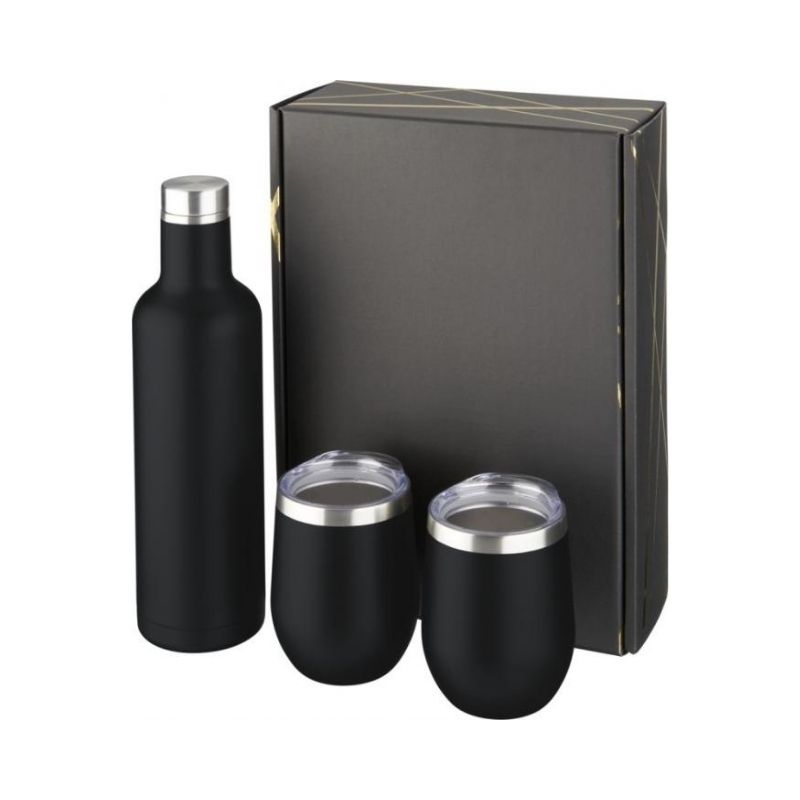 Logotrade business gift image of: Pinto and Corzo copper vacuum insulated gift set, black