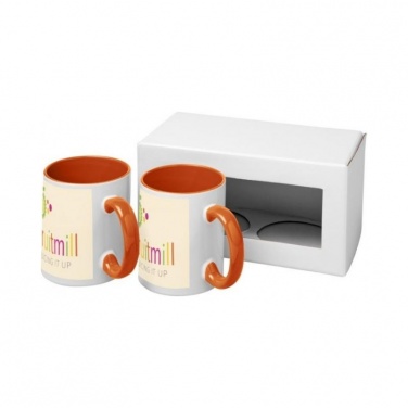Logotrade business gift image of: Ceramic sublimation mug 2-pieces gift set, orange
