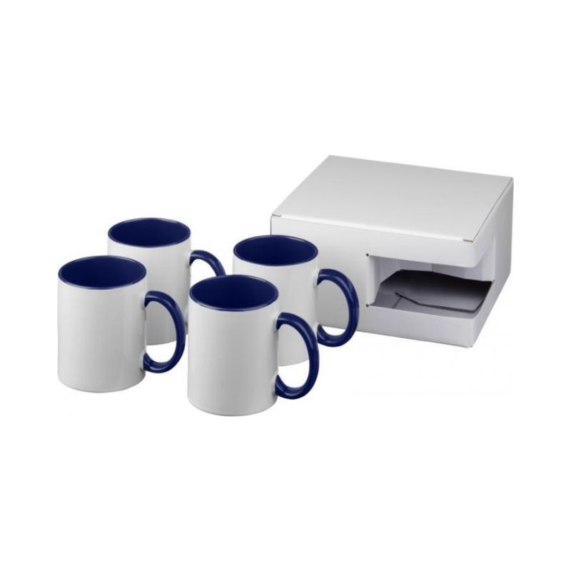 Logotrade promotional item picture of: Ceramic sublimation mug 4-pieces gift set, blue