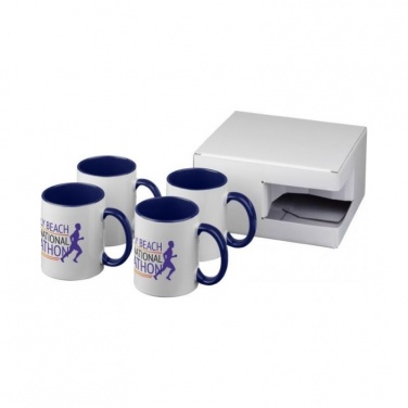 Logotrade promotional item image of: Ceramic sublimation mug 4-pieces gift set, blue
