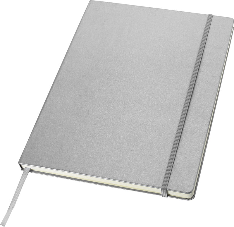 Logo trade promotional gifts picture of: Executive A4 hard cover notebook, silver