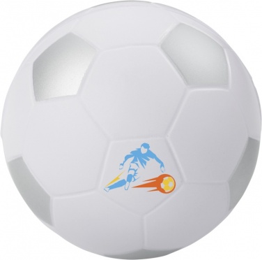 Logo trade business gift photo of: Football stress reliever, silver