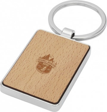 Logotrade business gift image of: Mauro beech wood rectangular keychain