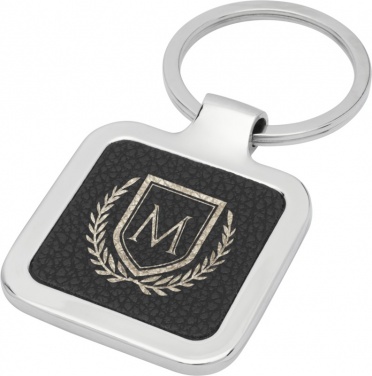 Logotrade promotional merchandise photo of: Piero laserable PU leather squared keychain, black
