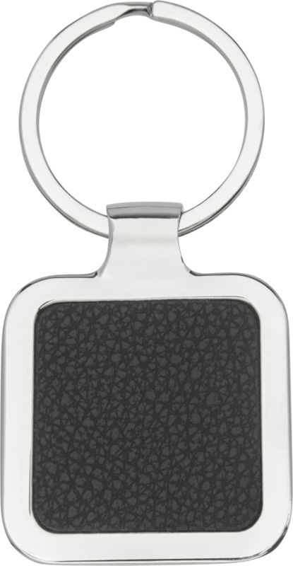 Logotrade promotional products photo of: Piero laserable PU leather squared keychain, black