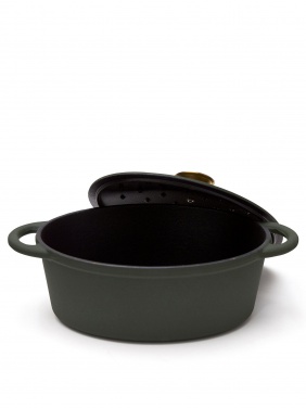 Logo trade promotional gifts picture of: Monte cast iron pot, oval, 3,5L, green