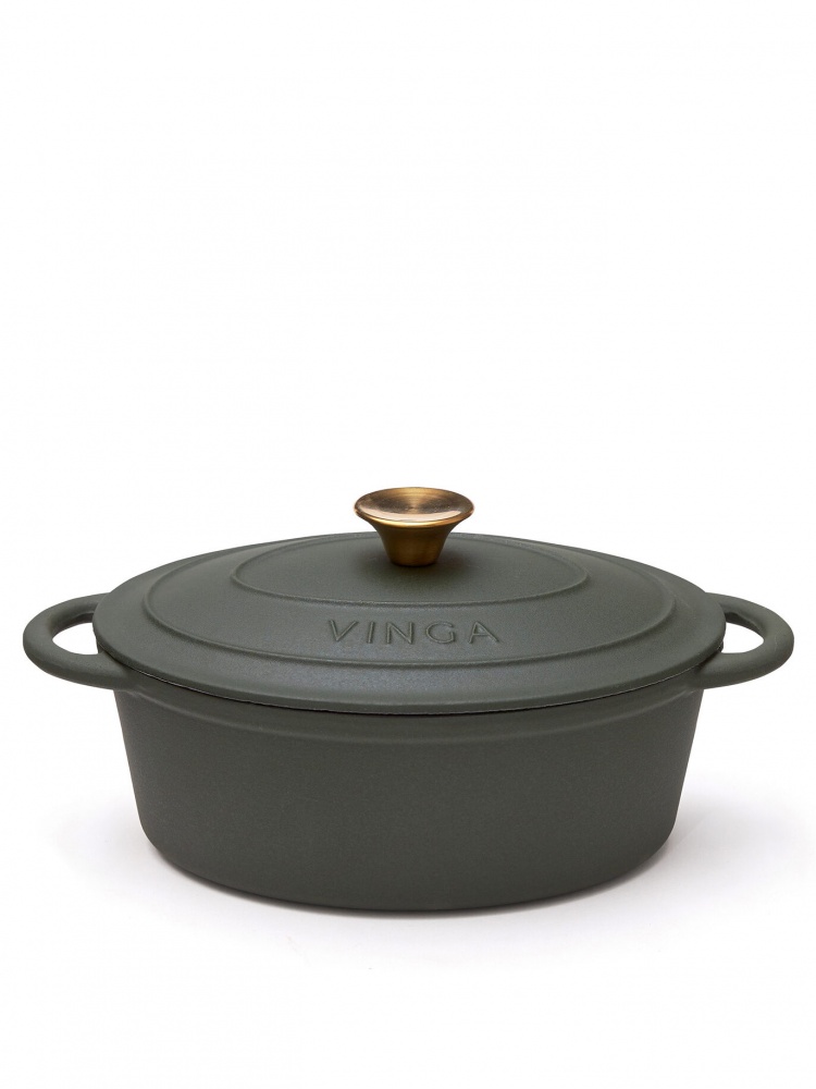 Logotrade promotional merchandise photo of: Monte cast iron pot, oval, 3,5L, green