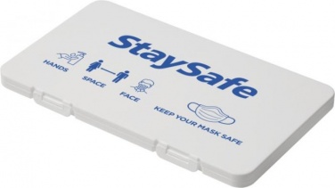 Logo trade promotional giveaways picture of: Mask-Safe antimicrobial face mask case, white