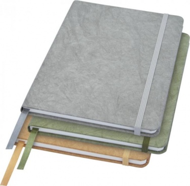 Logo trade promotional giveaway photo of: Breccia A5 stone paper notebook, green
