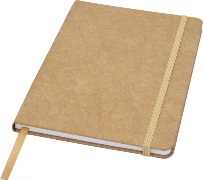 Logo trade promotional merchandise photo of: Breccia A5 stone paper notebook, brown