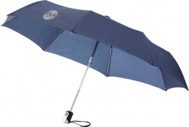 Logo trade promotional products picture of: Alex 21.5" foldable auto open/close umbrella, navy blue