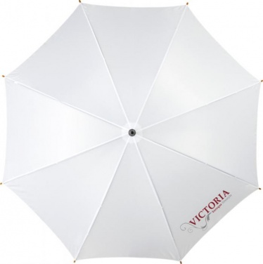 Logotrade promotional merchandise picture of: Kyle 23" auto open umbrella wooden shaft and handle, white