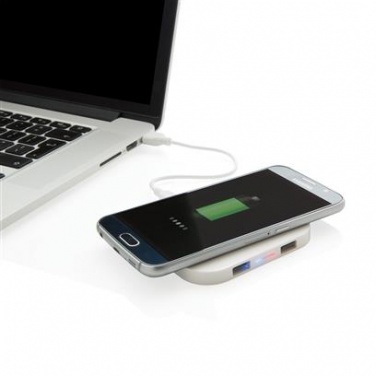 Logo trade promotional merchandise picture of: Wireless 5W charging pad, white