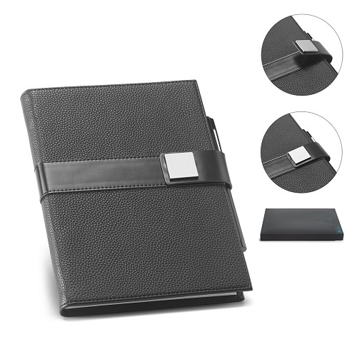 Logotrade corporate gift image of: A5 EMPIRE Notebook. Notepad, Black/White