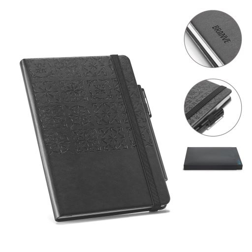 Logo trade promotional product photo of: TILES A5 Notebook. Notepad, Black