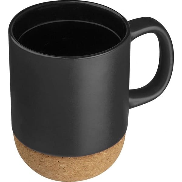 Logo trade promotional gifts image of: Ceramic Mug 350 ml with Cork Ground, black